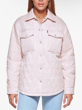 🆕Levi's - Zip Up Patchwork Diamond Quilted Shirt Jacket